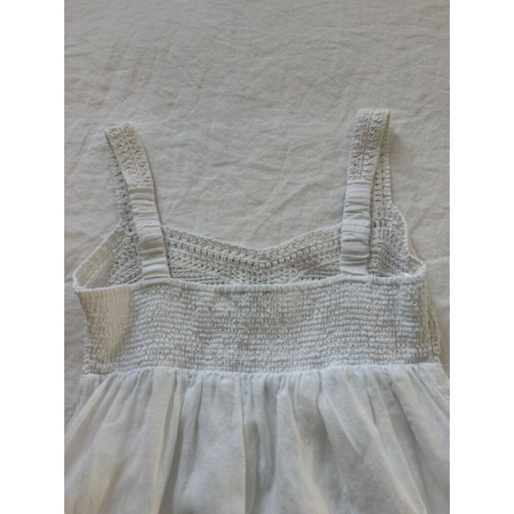 J.Crew crochet-top linen midi dress, White, Size M. - Picture 5 of 8